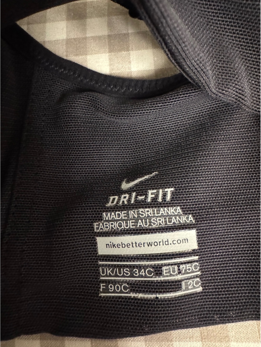 Nike Dri-FIT Women’s Sports Bra Black 34C High Support Racerback - Picture 3 of 5